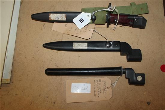 British spike, No 9 & No 7 Bowie bayonet (3)